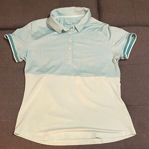 Under Armour Golf Shirt / Polo Women’s Size Large Teal & White Fitted Shirt
